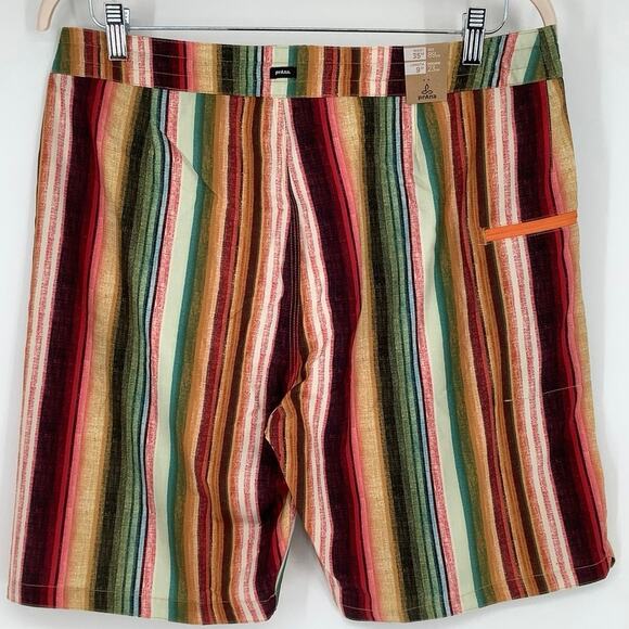 prAna Size 35 Baja Stripe 7” Fenton Boardshorts Swim Trunks Swimwear N10-22 - Picture 3 of 9